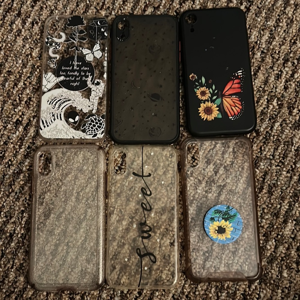 iphone Xr phone cases 5 for all of them. top middle and top right farley used